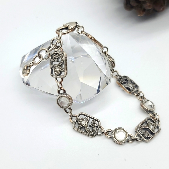 Brighton "PACIFIC HEIGHTS" Coastal Retired Marcasite bracelet! Silver Plated! 🐠 - Picture 1 of 10